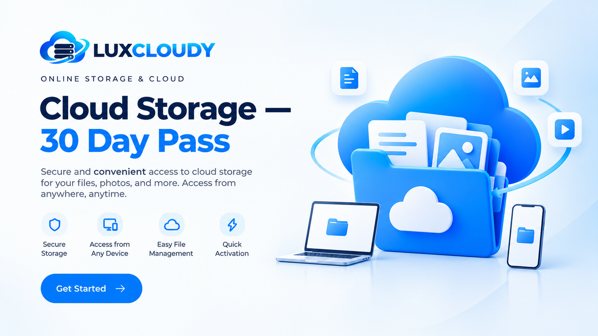 Cloud Storage — 30 Day Pass